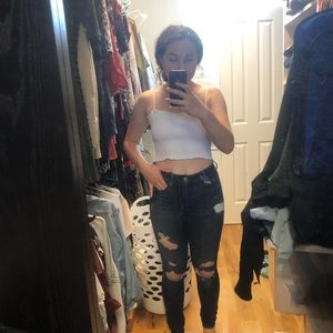 American Eagle dark wash high rise skinny jeans